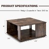 Yukimo 2 Tiers Square Coffee Table, Thick E0 Grade Board with Storage and Non-Slip Foot Pads - 4 of 4