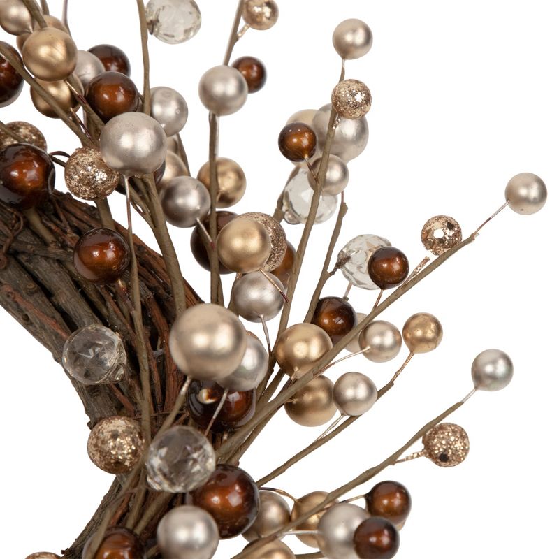 Northlight 20" Unlit Autumnal Bliss Ball Ornaments on a Natural Vine Wrapped Christmas Wreath, 2 of 4