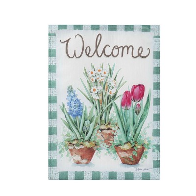 Potted Spring Plants Garden Strie Flag