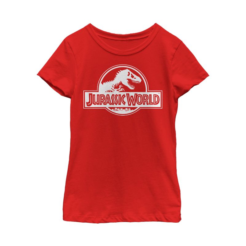 Girl's Jurassic World Simple T. Rex Logo T-Shirt, 1 of 5