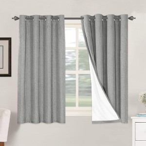 H.Versailtex Linen 100% Blackout Curtains Thermal Insulated Linen Drapes, Grommet White Liner Sold of 2 Panels - 1 of 4