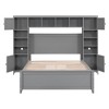 Full Size Wooden Bed With All-in-One Cabinet and Shelf Gray - 2 of 4