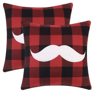 Unique Bargains Plaid Print Decorative Farmhouse Pillowcase 2 Pcs - 1 of 4