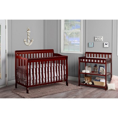 Cherry Wood 2-in-1 Changing Table with Safety Strap