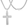 Steeltime 24" Men's stainless steel double cross pendant - 2 of 4
