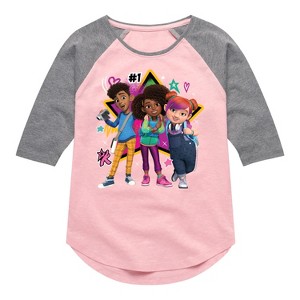 Girls' - Karma's World - We're All Stars Shirt Tail Raglan Graphic T-shirt - 1 of 4