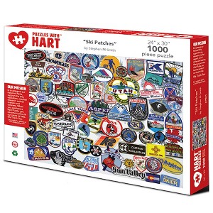 Hart Puzzles: Ski Patches by Steve Smith, 24" x 30", 1000 Piece Puzzle - 1 of 4