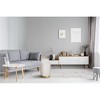 BirdRock Home Round Velvet Ottoman Foot Stool with Lattice - Cream - 4 of 4