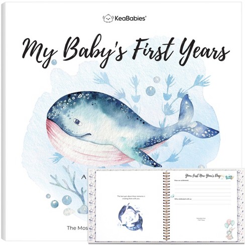 KeaBabies Craft Baby Memory Book, First 5 Years Baby Books, 90 Pages  Keepsake Milestone Journal for Baby Girls, Boys (SeaWorld)