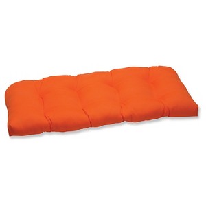 Outdoor Wicker Loveseat Cushion - Orange Fresco Solid, Org Solid