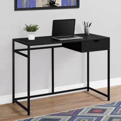 INFURNIC Desks 42"L Compact Computer Desk with Storage Drawer and Slender Metal Frame for Home Office, Black, 42.25"*20"*30"