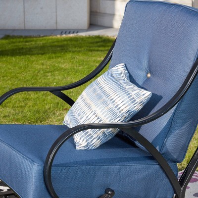 Blue Iron Outdoor Rocking Motion Chair with Cushions