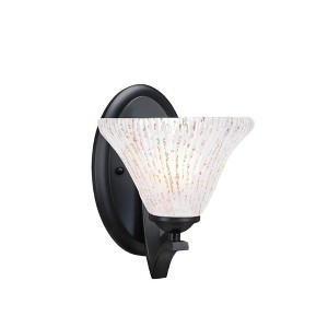 Toltec Lighting Zilo 1 - Light Sconce in  Matte Black with 7" Frosted Crystal Shade - 1 of 1
