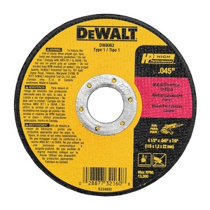 DeWalt High Performance Aluminum-Oxide Cutting Wheel 5/Pack (DW8062B5) - 1 of 4