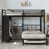 TIRAMISUBEST Twin/Full/Queen over Twin Bunk Bed with Built-in Wardrobe, Metal Bunk BedFRAME with Trundle, Foldable Desk, Ladders, Noise-reduced design - 3 of 4