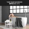 Bamboo Shower Bench Spa Stool - Wood 2-Tier Seat, Foot Rest Shaving Stool with Non-Slip Feet + Storage Shelf - Seat Organizer for Bathroom Living Room - 2 of 4