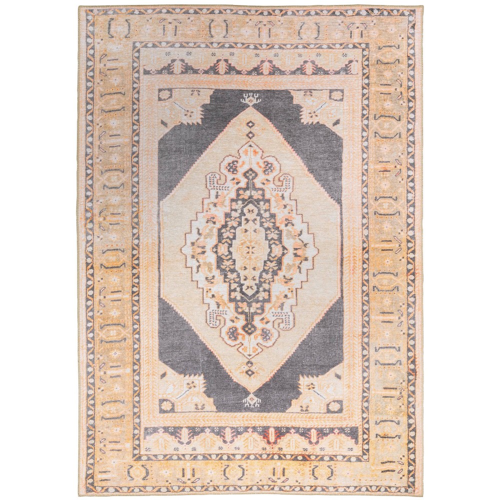  Scarlett Bohemian Center Medallion Area Rug Gray/Gold