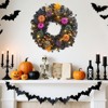 20" Halloween Garland for Front Door, Pre-Assembled Pumpkin Garland with Timer, Black Branch Maple Leaves, Pre-Assembled Halloween Decorations - 4 of 4