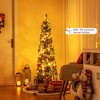 Tangkula 5 FT Pre-lit Pencil Christmas Tree Slim Xmas Tree with 295 Memory Wire Branch Tips 110 Warm White LED Lights - 2 of 4