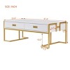 47.3" Rectangular Modern Coffee Table with 4 Drawers and Gold Metal Base, Storage Table for Living Room -3irtyhousy - 4 of 4