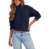 Women's Long Sleeve Waffle Knit Sweater Crew Neck Solid Color Pullover Crewneck Sweaters - 2 of 2