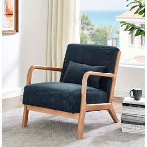 NicBex Wooden Lounge Chair Accent Chair with Waist Cushion, Comfy Chair for Living Room, Bedroom, Office - 1 of 4