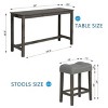 4 Piece Bar Table Set With Power Outlet, Bar Table Set With Chairs, Bar Table With Stools, Behind Couch Table With 3 Padded Stools-Cuddlewood - 4 of 4