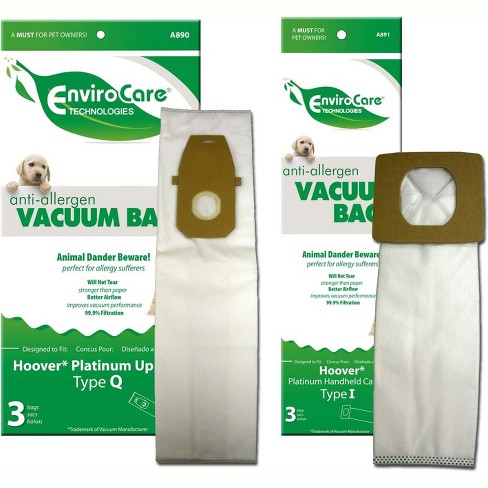 EnviroCare Replacement Allergen Filtration Vacuum Cleaner Dust Bags made to fit Hoover Type Q and Type I Bundle 6 bags total - image 1 of 4