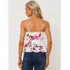 Allegra K Women's Floral Print Sleeveless V Neck Tie Waist Peplum Cami Top - image 3 of 4