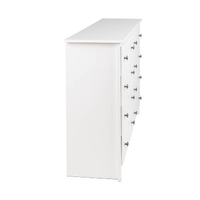 White Double 8-Drawer Horizontal Dresser with Deep Drawers
