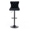 Ridstar Set of 2 Modern Padded Velvet Swivel Bar Stools with Backrest for Home Bars & Kitchen Islands-Black - 4 of 4
