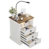 Vlsrka LED 3-Drawer Nightstand with Charging Station and Reading Light,White - 2 of 4