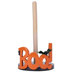 Elanze Designs Boo Bat 12 inch Resin and Wood Halloween Paper Towel Holder - 1 of 4