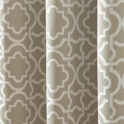 Taupe Blackout Polyester Geometric Trellis Window Curtain Panel 40" x 63"