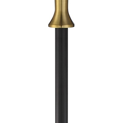 Art Deco Inspired Black Brass Torchiere Floor Lamp with Frosted Glass