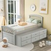 NicBex Twin Platform Bed Frame with Headboard and 6 Drawers for Kids,Solid Wood Slats Support,No Box Spring Needed,Easy Assembly,White/Gray/Walnut/Oak - 3 of 4
