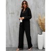 WhizMax Women Two Piece Casual Outfits Y2K Loungewear Pleated Wide Leg Pants Long Sleeve Button Down Shirt Streetwear Set - image 4 of 4