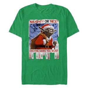 Men's Star Wars Christmas Yoda Naughty or Nice T-Shirt - 1 of 3