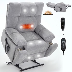 Power Lift Recliner Chair with Heat and Massage for Elderly, Large Electric Dual Motor Recliner Chair with Cup Holder, Infinite Position - Koiai - 1 of 4