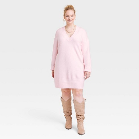 Baby pink cheap sweater dress