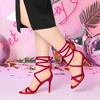 Allegra K Women's Lace-Up Stiletto High Heels Sandals - 2 of 4