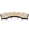 Patio Furniture Set, 3 Piece Curved Outdoor Conversation Set, All Weather Sectional Sofa with Cushions - 2 of 3
