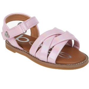 bebe Toddler Girls' Sandals - Open Toe Flat Sandals Comfy Summer Flats for Toddler and Little Kids - 1 of 4