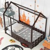 Twin Size Wood House Bed Frame with Fence for Kids,Teens - 2 of 4