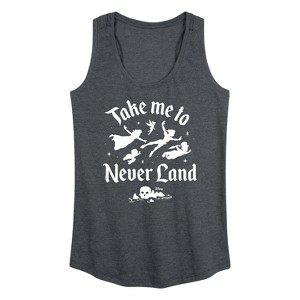 Women's Disney Peter Pan Graphic Racerback Tank - Heather Charcoal - X-Large - 1 of 4