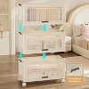 3 Tier Portable Wardrobe Closet, Collapsible Wardrobe Closet with Hanging Rod & 10 Hangers, Plastic Storage Box with Wheels for Bedroom - 4 of 4