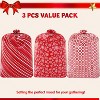 Joyfy 3pcs Extra Large Christmas Gift Bags, Oversized Red Plastic Gift Bags Big Santa Bag for Present Gift Wrapping Holiday Decorations - 3 of 4