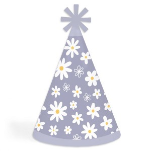 Big Dot of Happiness Purple Daisy Flowers - Cone Happy Birthday Party Hats for Kids and Adults - Set of 8 (Standard Size) - 1 of 4