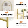 Arched Bookshelf 5-Tier Open Bookcase, Golden Frame White Board Metal Frame, Freestanding Storage Shelves for Bedroom Living Room Home Office - 4 of 4