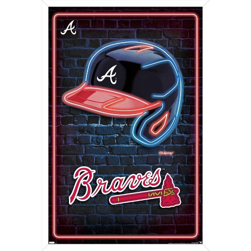 Trends International Mlb Atlanta Braves - Neon Helmet 23 Framed